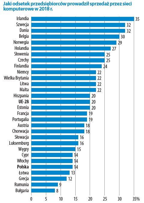 5 powodów dla których Twój biznes potrzebuje strony www 4 14% polkich firm prowadzi sprzedaż w sieci internet